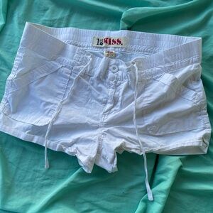 Kiss White Women's Drawstring Athletic Shorts